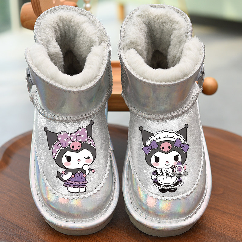 儿童雪地靴真皮防水加厚卡通棉靴子女童银色宝宝棉鞋2025冬季新款,童鞋/婴儿鞋/亲子鞋,雪地靴,淘宝优惠券,粉丝福利购,淘宝优惠卷