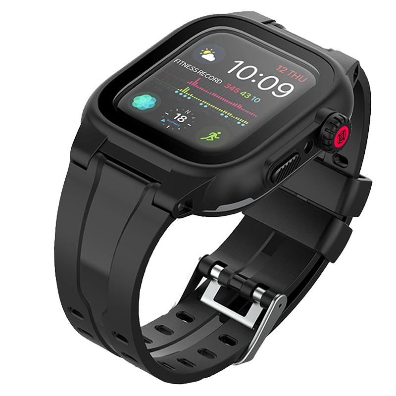 適用蘋果手表密封防水表帶殼iwatchse防塵漂流44/42mm款5/6/7/8/9代潛水游泳apple watch保護(hù)殼套防雨41/45殼