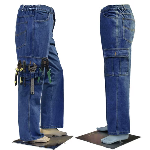 Мужские хлопковые джинсовые рабочие износостойкие штаны, увеличенная толщина, свободный прямой крой