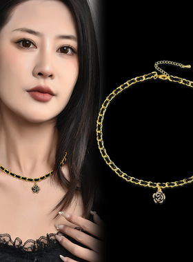 玫瑰花花朵项链锁骨链女配饰