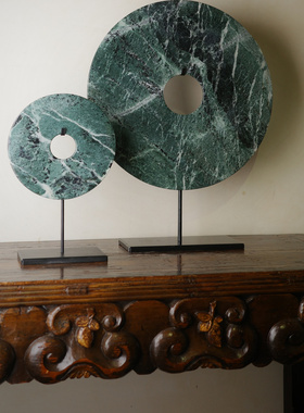 摆件玉璧家居饰品软装客厅新中式