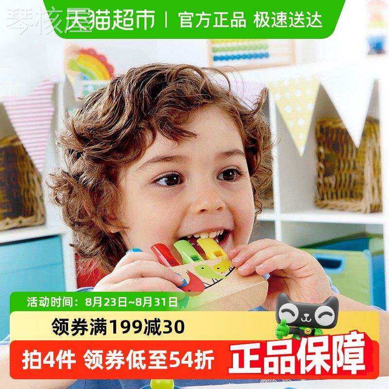 Hape彩虹排笛儿童笛子口哨玩具宝宝益智音乐吹奏幼儿园入门乐器