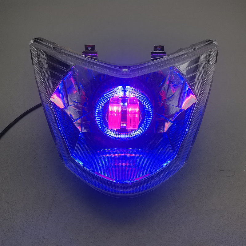 包邮摩托车配件改装GY6三阳鬼火一代天使眼LED白光大灯前大灯总成