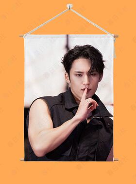 Mingyu圆杆挂画次团kpop周边金珉奎同款挂布艺挂毯海报写真墙布画