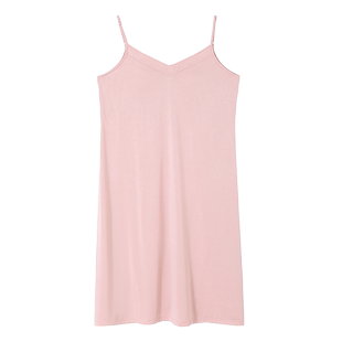 吊带睡裙女夏季带胸垫加大码夏天冰丝感莫代尔背心睡衣孕妇连衣裙