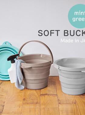 日本进口ISETO硅胶可折叠水桶旅行便携钓鱼桶户外提水储水洗车桶