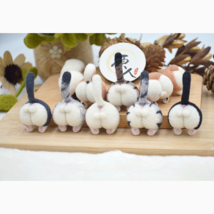 猫咪钥匙扣女钥匙圈环可爱羊毛毡包挂件汽车情侣原创品牌