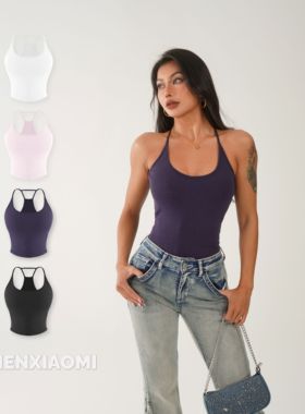 【蜜蜜家】夏季性感辣妹自带胸垫工字背心 253007