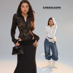 连体衣25 欧美辣妹性感蕾丝固定垫肩长袖 信心花舍 Z658 蜜蜜家