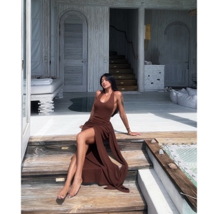 欧美风褶皱露肩性感风辣妹连衣裙25 珍珠贝之吻 M090 蜜蜜家