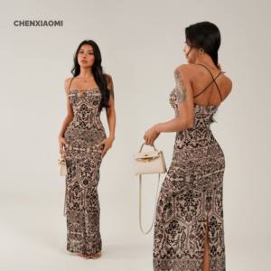 【蜜蜜家】画兰玉骨 可拆胸垫莱姆花瓷连衣长裙/短裙25/Y647/Y657