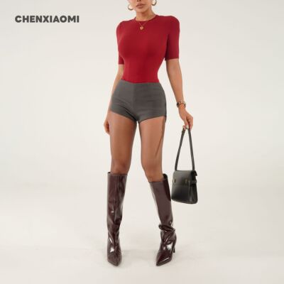 【蜜蜜家】氧气银河 欧美辣妹修身百搭经典带丰跨垫短裤 25/K108