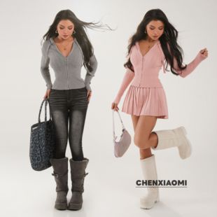 欧美连帽开衫 群星闪耀 上衣 百褶毛织半裙25 M116 M108 蜜蜜家