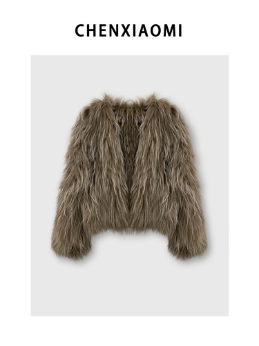 Mia貉子毛编织皮草外套短款轻奢时尚设计师秋冬百搭气质 M0001