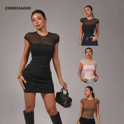 【蜜蜜家】秀珠小姐 欧美带可拆胸垫上衣/连衣裙短裙25/Z598/Y735