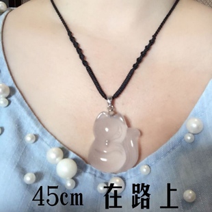 脖子专用锁骨链短款纯手工编织黄金吊坠绳翡翠玉坠吊坠专口干挂绳