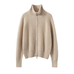 【小山羊绒】康纱大表姐同款双股七针元宝针拉链开衫    561