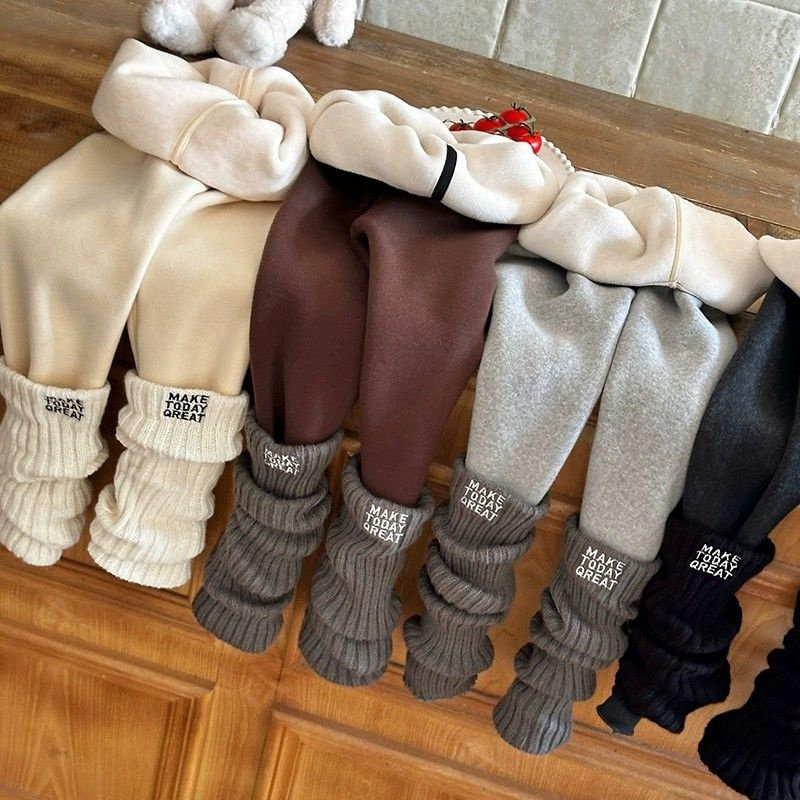 韩系童装秋冬季新女童洋气花边加绒加厚高腰裤中大童一体绒打底裤,童装/婴儿装/亲子装,裤子,淘宝优惠券,粉丝福利购,淘宝优惠卷