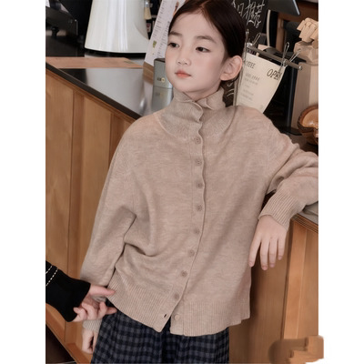 秋冬男女简约高领开衫毛衣打底衫