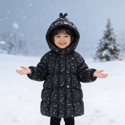 冬女小众连帽中长款羽绒棉服外套