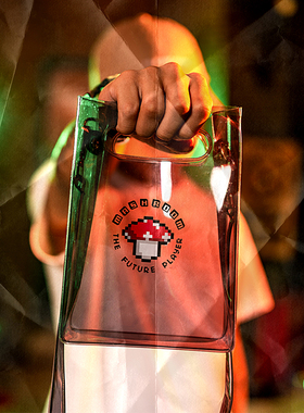MASHROOM PVC bag 19SS像素蘑菇单肩包PVC透明男女手提便携胸包潮
