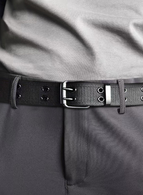 【全孔双气眼】双扣腰带男女工装针扣双排扣裤带双孔青年帆布皮带