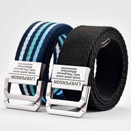 男女通用休闲帆布合金百搭腰带