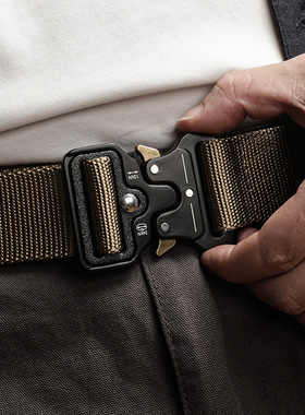 眼镜蛇自动扣战术腰带休闲户外卡扣皮带男尼龙编织挂钩帆布裤带潮