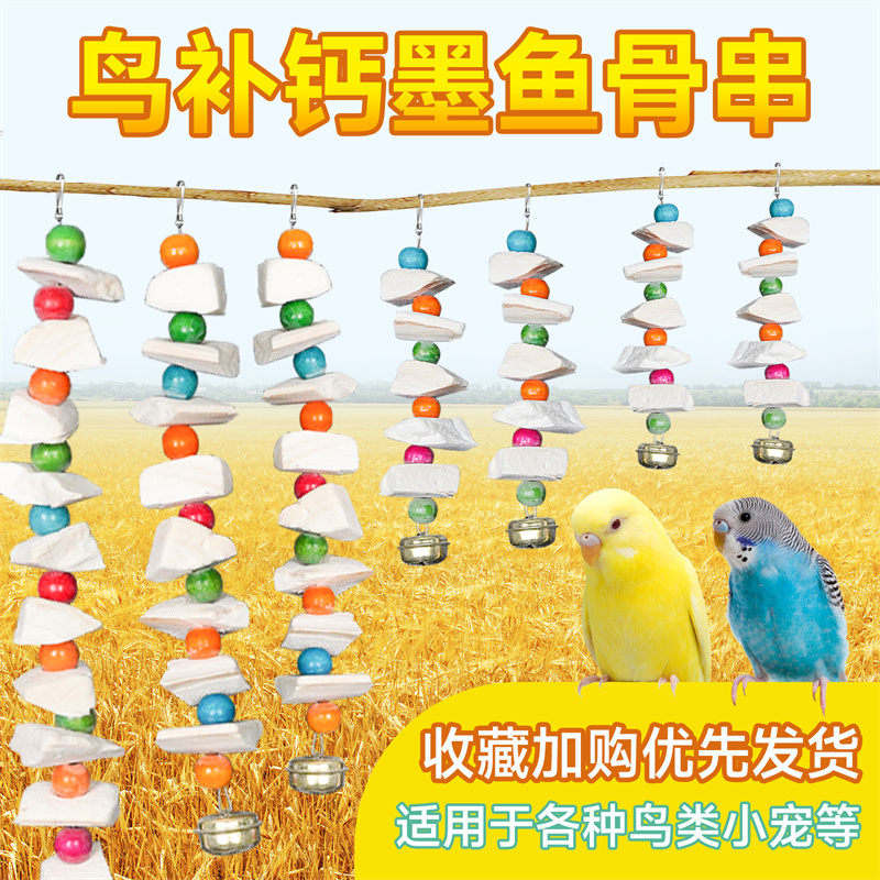 鹦鹉磨嘴补钙！脱盐墨鱼骨！