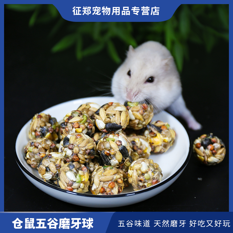 仓鼠磨牙球金丝熊粮食零食龙猫磨牙棒松鼠谷物杂粮球玩具用品