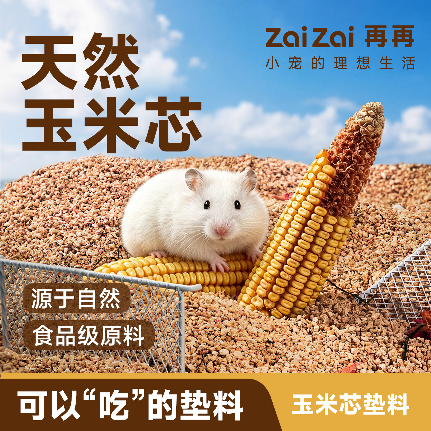 再再仓鼠玉米芯除臭降温清爽透气图片