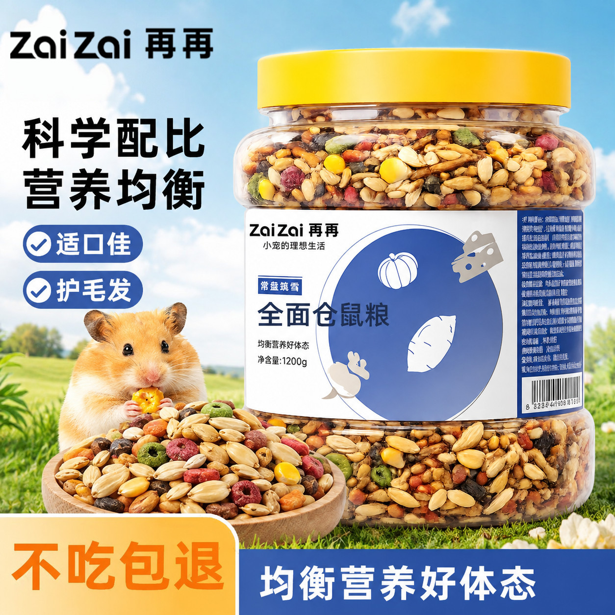仓鼠粮食主粮五谷海鲜果蔬粮鼠粮金丝熊食物饲料营养零食主食桶装图片