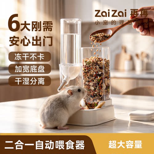 再再新品二合一自动喂食饮水器！