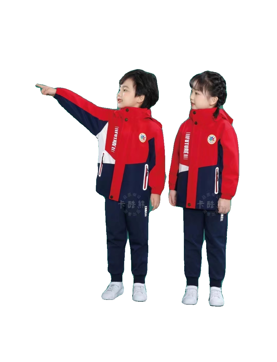 幼儿园园服春秋款冲锋衣三件套小学生校服班服套装冬装新款