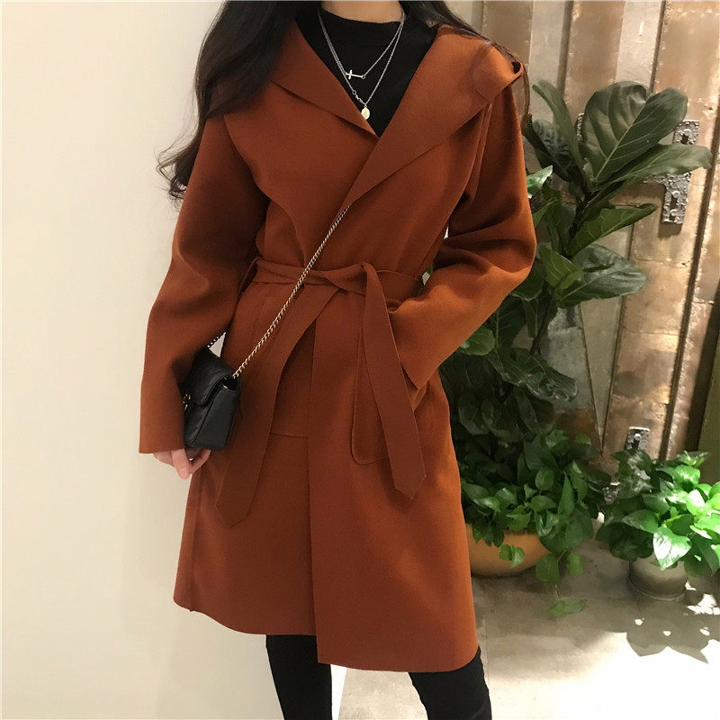 Autumn and winter 2019 new pattern Retro Western style Light cooked Korean Edition Hooded Mid length version Windbreaker overcoat Long sleeve Fur coatin the Women's clothing/Boutique , Large size women  category - from Buy2taobao.com to provide professional Taobao agent buy service