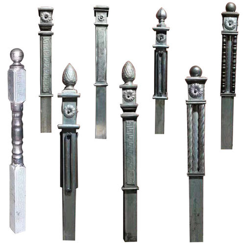 铁艺楼梯配件大柱龙头柱转角柱立柱阳台扶手柱子别墅铁护栏起步柱