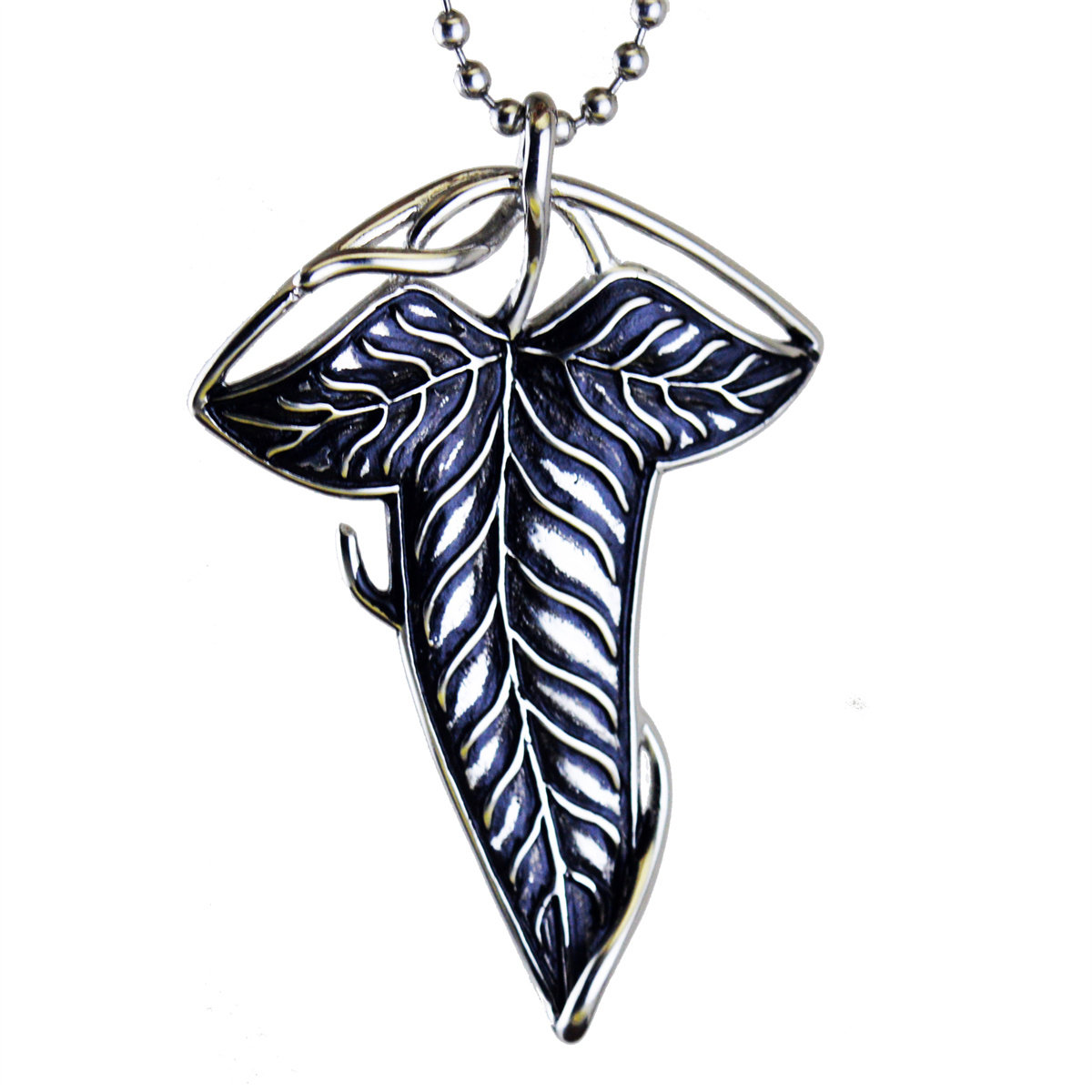 欧美复古饰品哥特叶子造型项链男士不锈钢链条吊坠配饰
