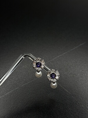 BlackBox 复古巴洛克珍珠银针耳钉女小众设计感高级轻奢气质耳饰