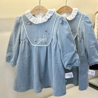 moimoln小云朵圆领灯芯绒连衣裙