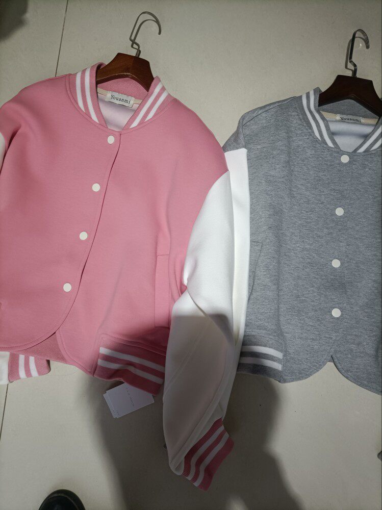 春季新款友安米棒球服开衫外套女短款卫衣外套女0211学生·短外套