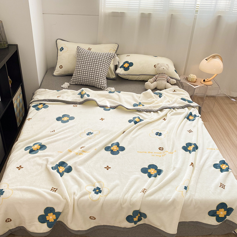 速发生奶绒法毯冬季加厚春秋铺床毛兰绒毯学牛单人宿舍小毯子