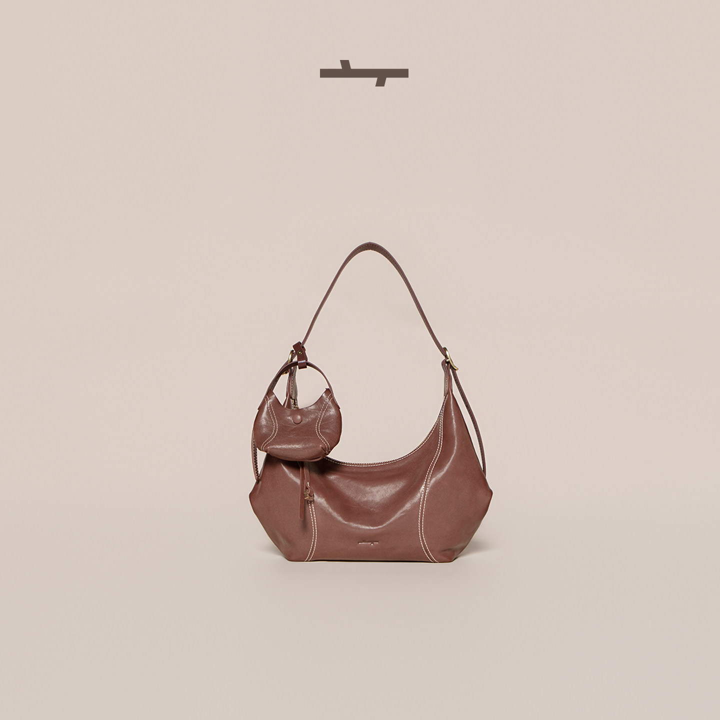 食草堂小蛮腰系列春季新款植鞣牛皮单肩月牙包腋下hobo包女饺子包