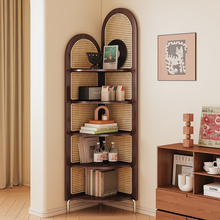 复中古转角柜子置物书架客厅沙发墙边卧室床头实木三拐落屏风家具