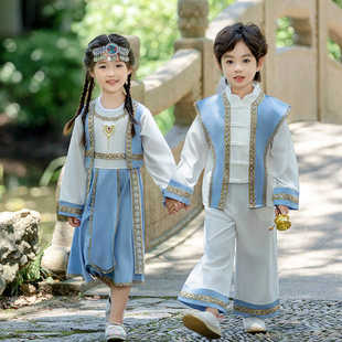 儿童少数民族傣族服装男女童春装泰国印度舞蹈服幼儿园元旦演出服