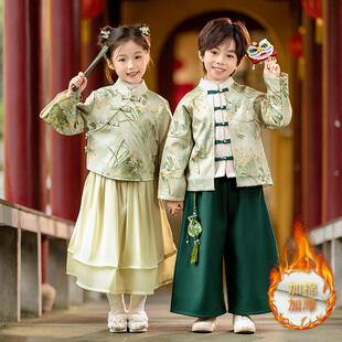 儿童汉服秋冬款男女童中式国学唐装舞蹈服幼儿园小学生元旦演出服