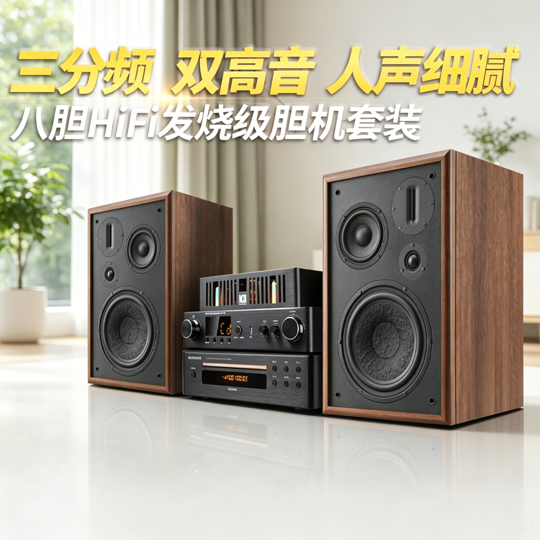 KingHope君豪概念510三分频hifi音箱发烧级胆机功放组