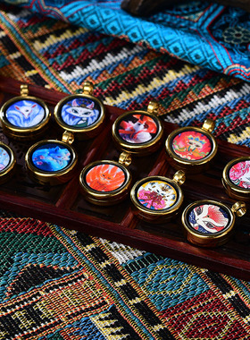 随身唐卡吊坠护身符嘎乌合男女转运饰品挂件可打开藏式唐卡挂坠子