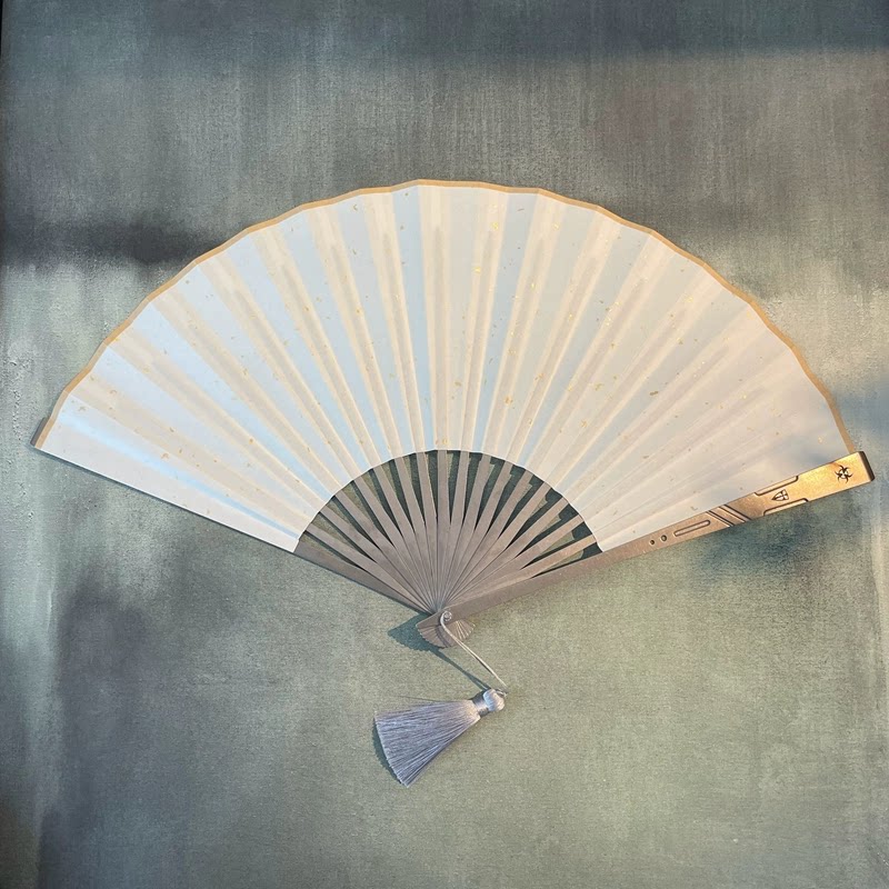 钛合金扇子手工宣纸钛战术扇子