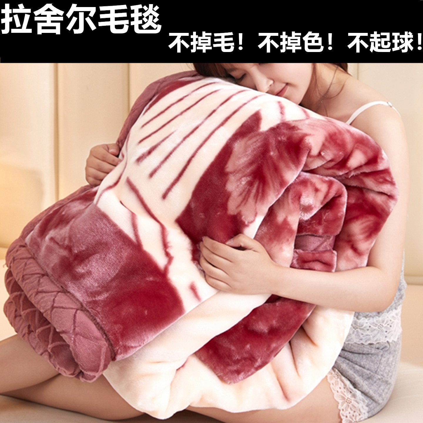 拉舍尔毛毯双层加厚保暖被子10斤冬季学生单人宿舍珊瑚绒盖毯超厚