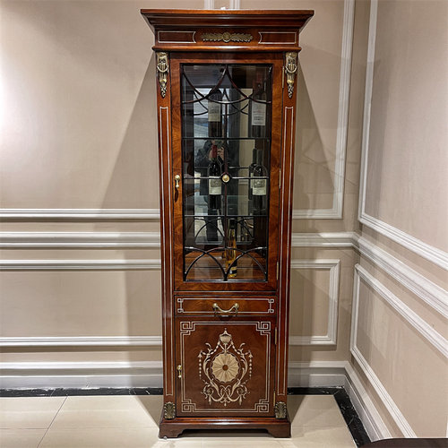 欧式桃花芯实木单门亚历山大酒柜